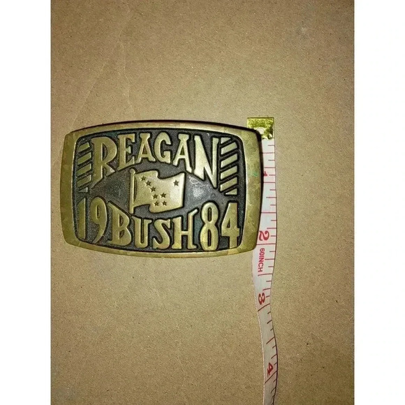 1984 REAGAN BUSH BELT BUCKLE - Picture 3 of 4